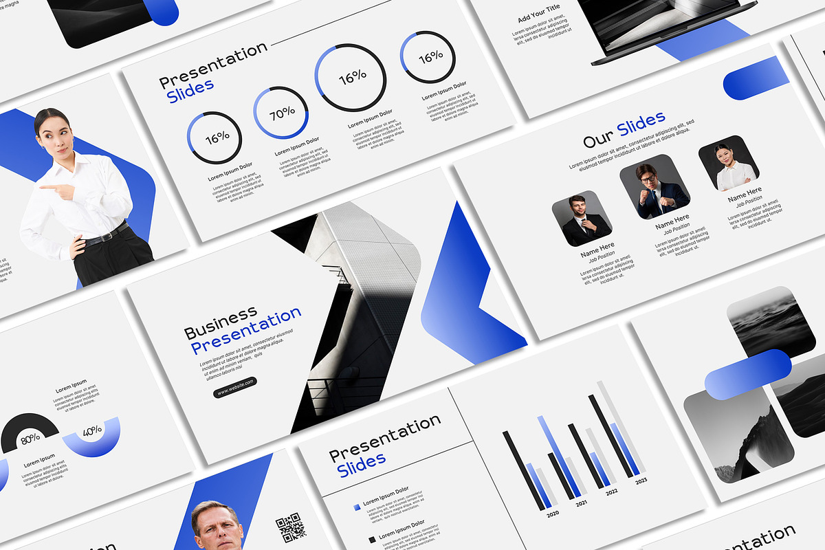 Minimalist Blue PowerPoint Template, a Presentation Template by SKY CREATION (Photo 1 of 6)