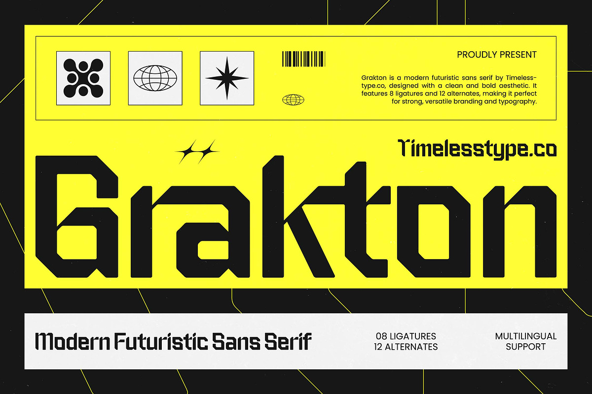 Grakton Modern Futuristic Sans Serif, a Serif Font by timelesstype.co (Photo 1 of 10)
