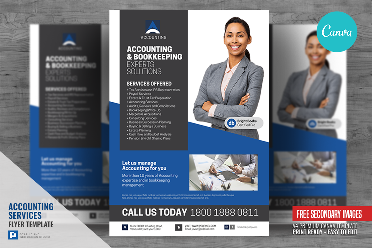 Accounting Company Services Canva, a Flyer Template by PSDPixel (Photo 1 of 4)