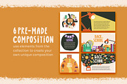 BACK TO SCHOOL: clipart and stickers, an Education Illustration by Elliko shop (Thumbnail 8 of 14)