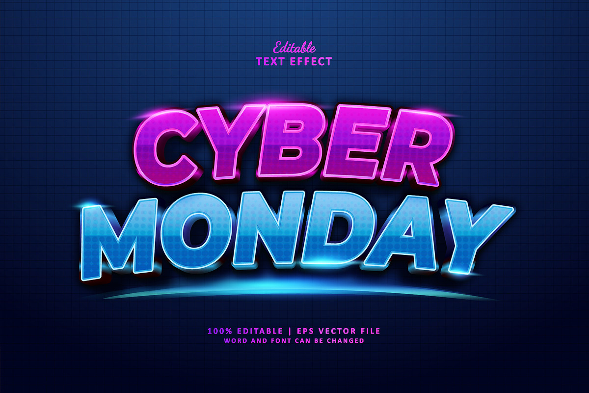 Text Effect Cyber Monday, a Brushes & More by Navy Graphic (Photo 1 of 2)