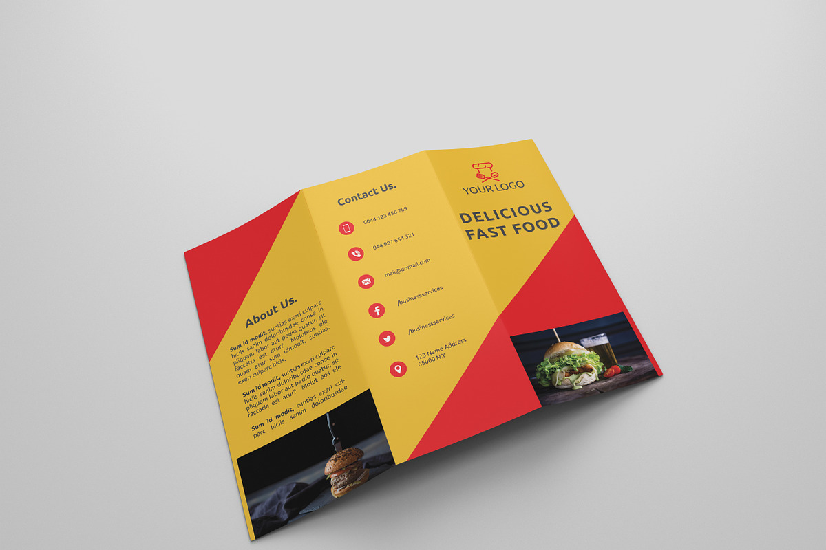 Fast Food Tri-fold Brochures, a Brochure Template by UNIK Agency (Photo 4 of 15)
