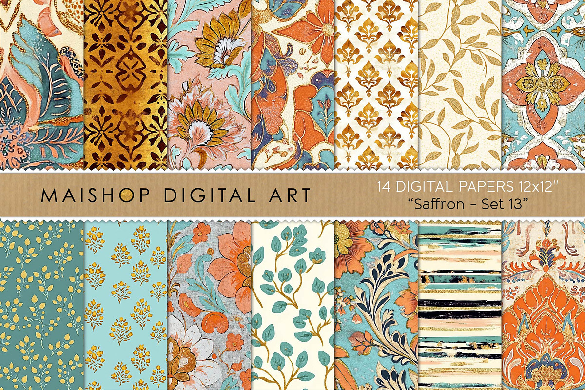 Batik Style Seamless Pattern Bundle, a Pattern Graphic by Maishop