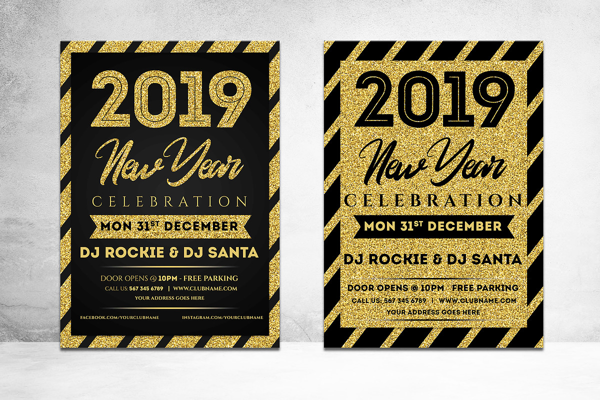 NEW YEAR FLYER 2019 - 2 Style, a Flyer Template by Vijeshri (Photo 1 of 3)