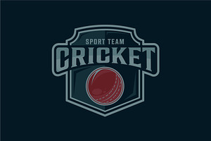 cricket sport emblem logo vector, a Branding & Logo Template by zyxroun shop