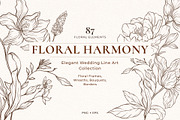 Floral Line Art Botanical Set Kit, a Decorative Illustration by Papatongartist (Thumbnail 1 of 10)