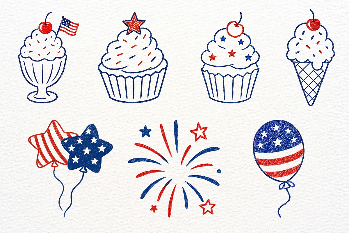4th of July Clipart Independence Day, a Seasonal Illustration by SugarCloudStudioArt (Photo 2 of 6)