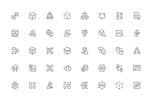 Blockchain Outline Icons