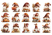 Autumn Gnome PNG Clipart Bundle, a Seasonal Illustration by Nicolle's Colorful Art (Thumbnail 5 of 6)