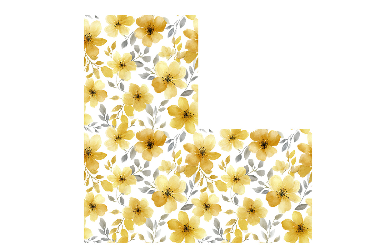Yellow Flower Brush Pattern, an Illustration by Daily.Designs (Photo 5 of 6)