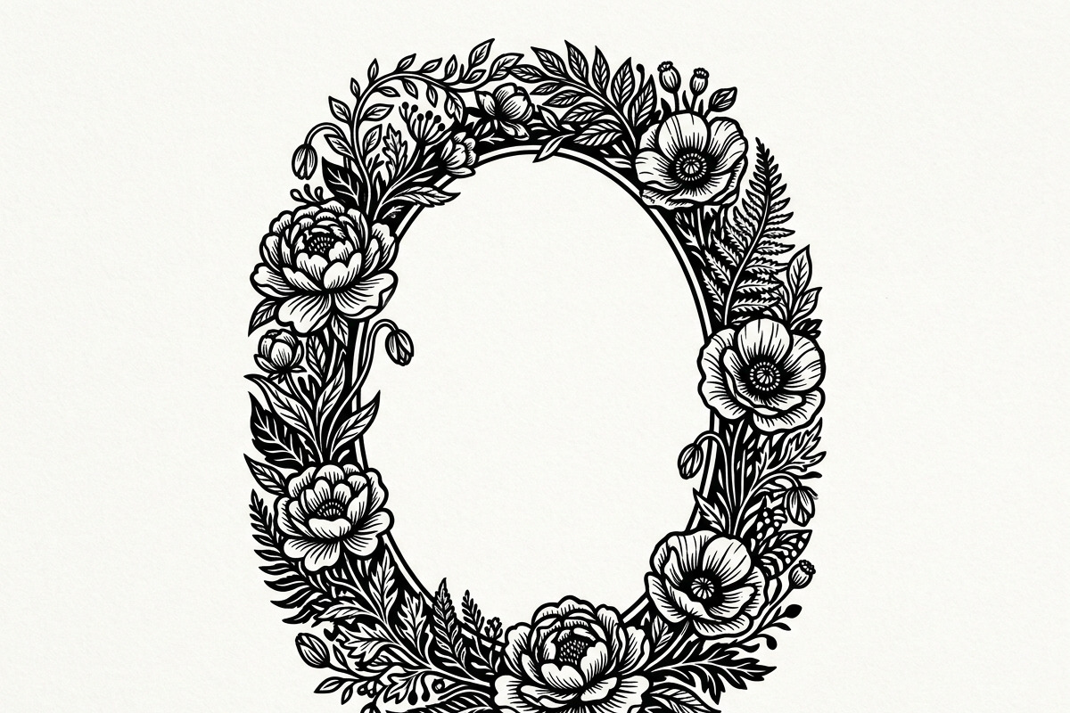 50 Elegant Floral Oval Mirror Frame, a Decorative Illustration by Amazin_art (Photo 30 of 34)