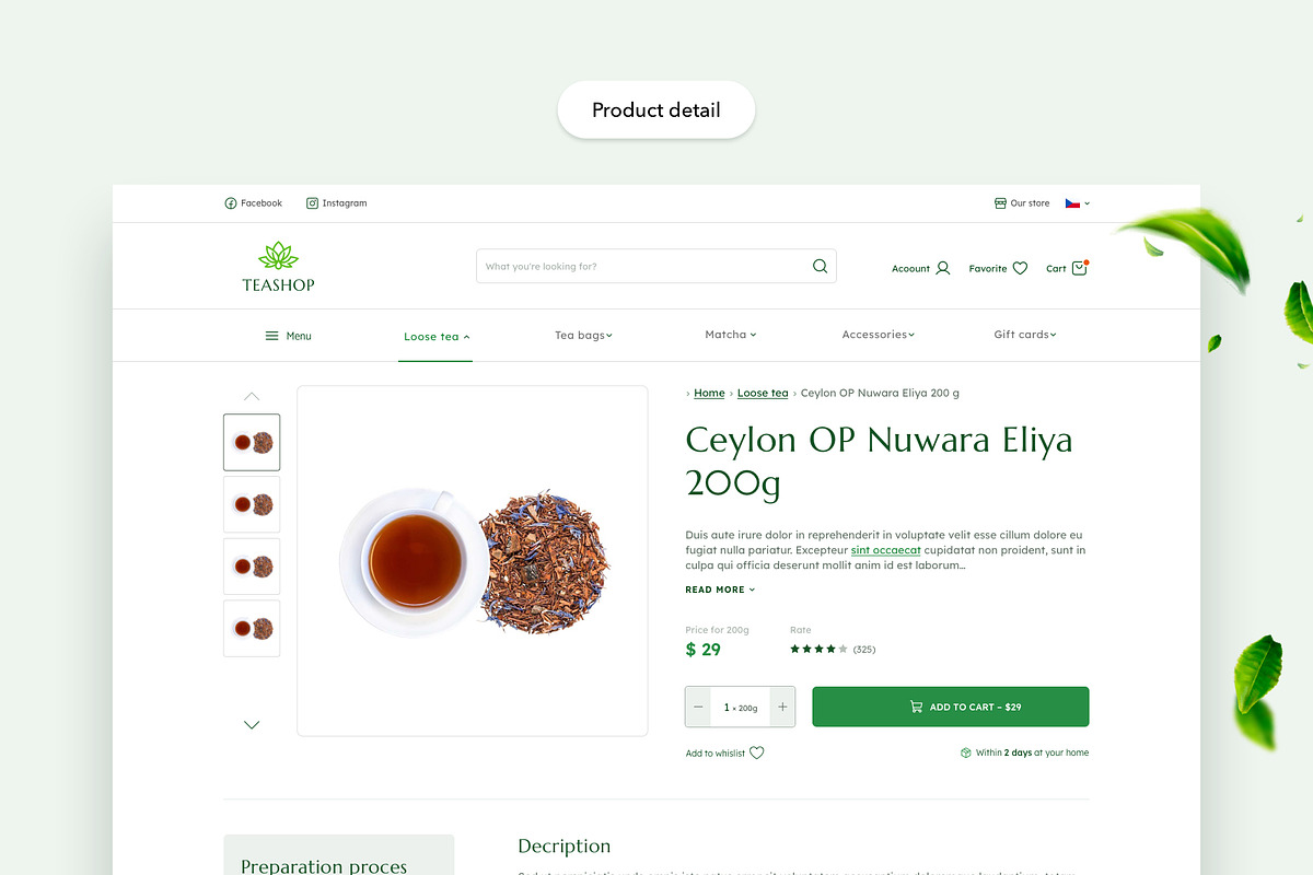 TEA SHOP–Modern, clean design, a Templates & Theme by Leschinger.cz (Photo 5 of 10)