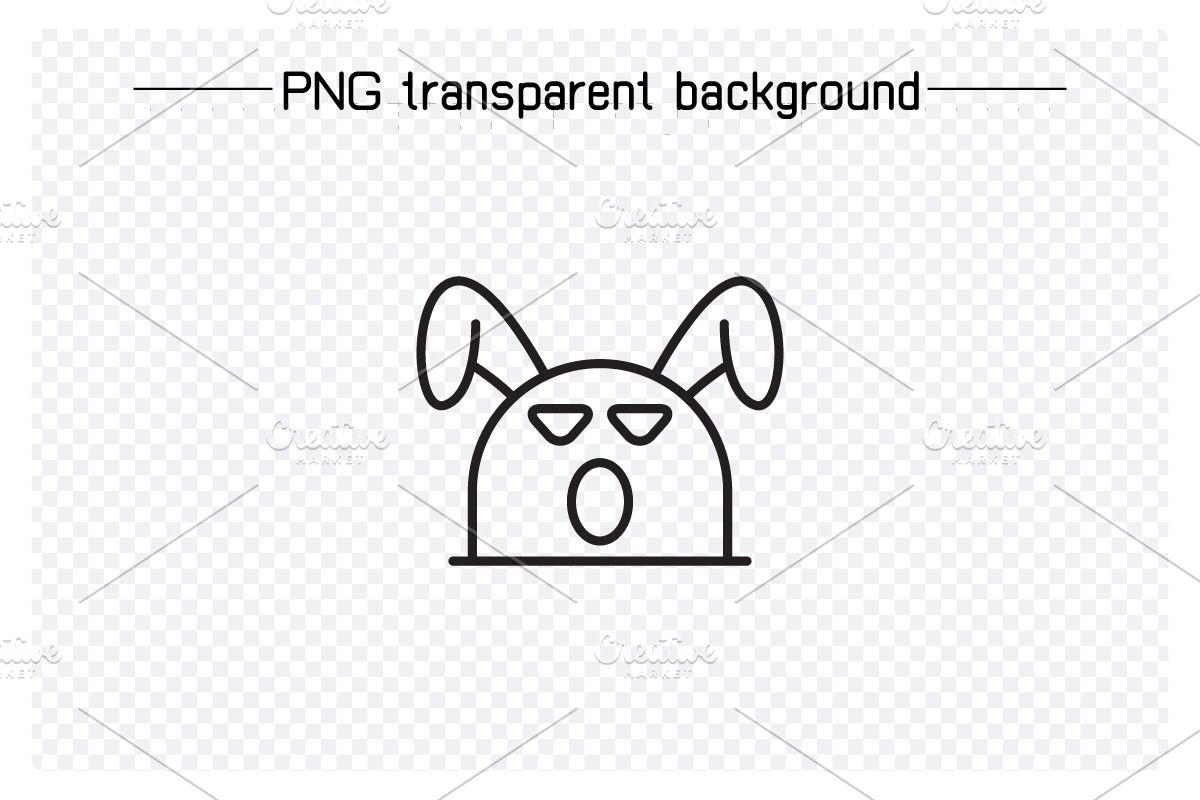 Angry and Amazed Rabbit Emojis, an Outline Icon by Designfour (Photo 3 of 7)
