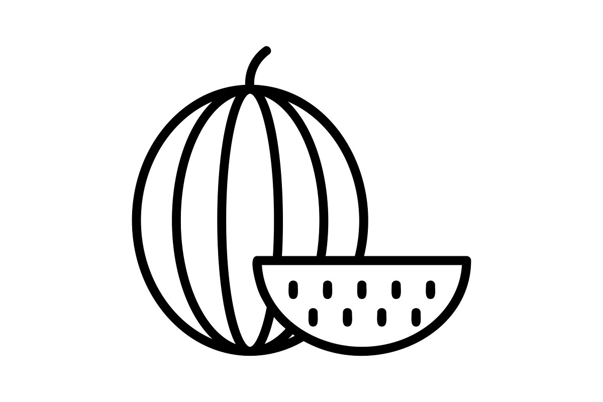 Watermelon Line Icon, an Icon by Pexelpy