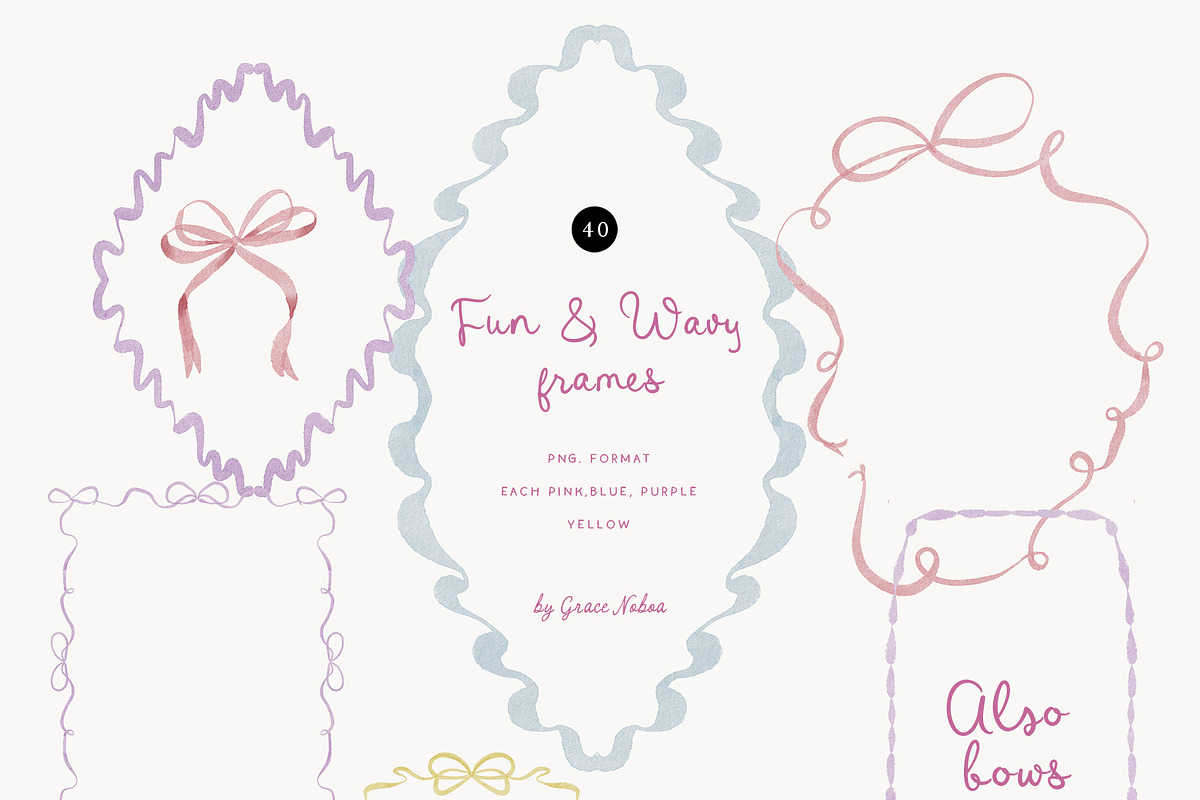 Grandmillenial whimsy flowers stripe, an Object Graphic by Grace Noboa Illustrations (Photo 5 of 14)