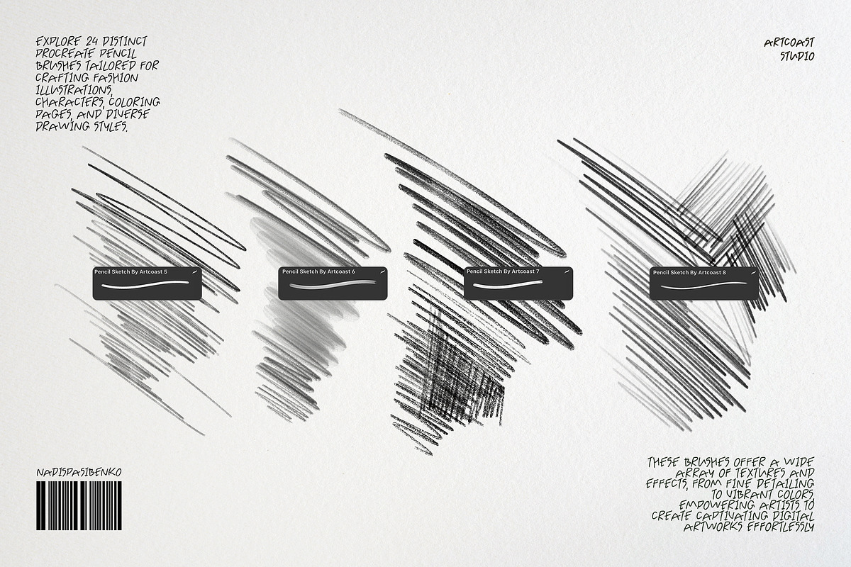 Procreate Pencil Sketch Brushes, a Brush Add-On by Spasibenko Art
