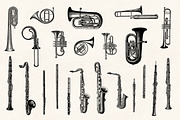 Musical Instruments Engravings Set, an Illustration by Graphic Goods (Thumbnail 4 of 9)