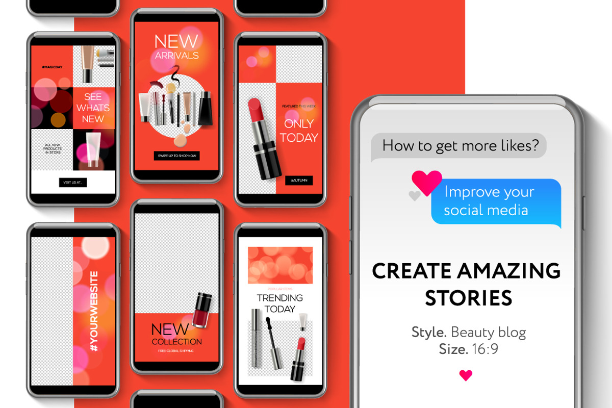 Editable Instagram Stories template, a Social Media Template by PREMIUMVECTOR (Photo 1 of 3)