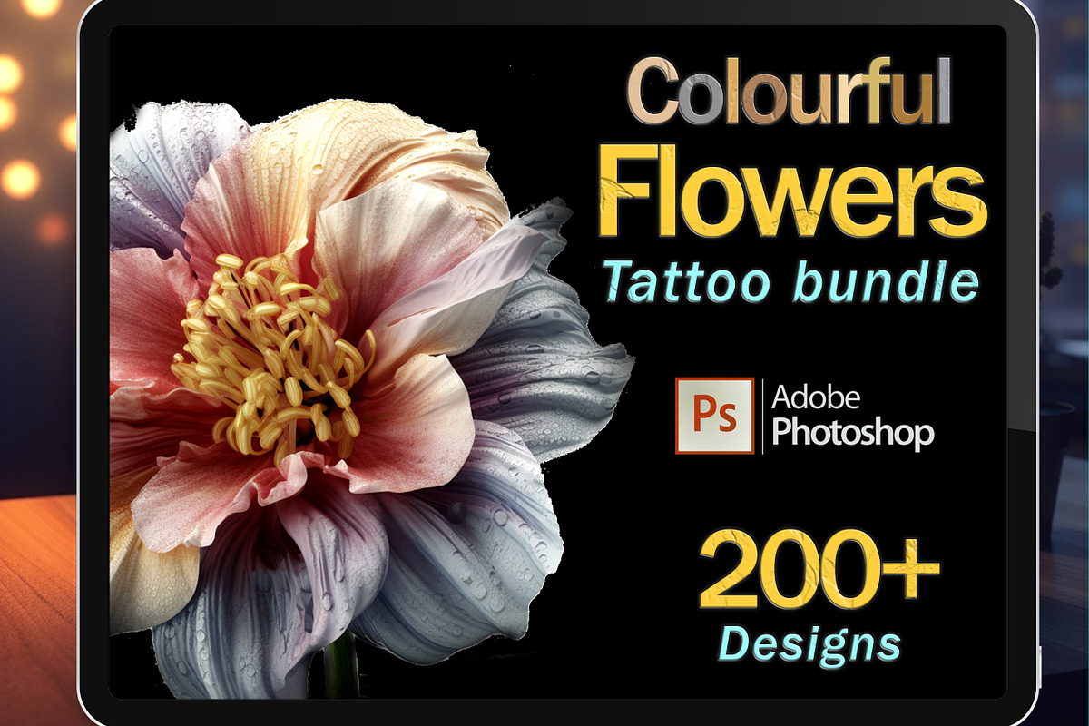 Colourful Flowers tattoo bundle, a Nature Photo by ProcreateInk (Photo 1 of 8)
