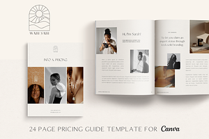 Minimal pricing guide for Canva