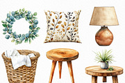 Home Decor Clipart Bundle, an Illustration by Craft Nest (Thumbnail 3 of 6)