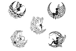 Fairy Crescent Moon Set 1 Procreate