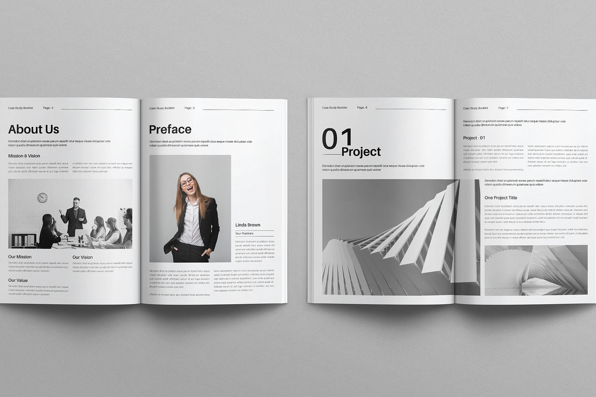 Digital Case Study Booklet Template, a Brochure Template by E-Type (Photo 3 of 7)
