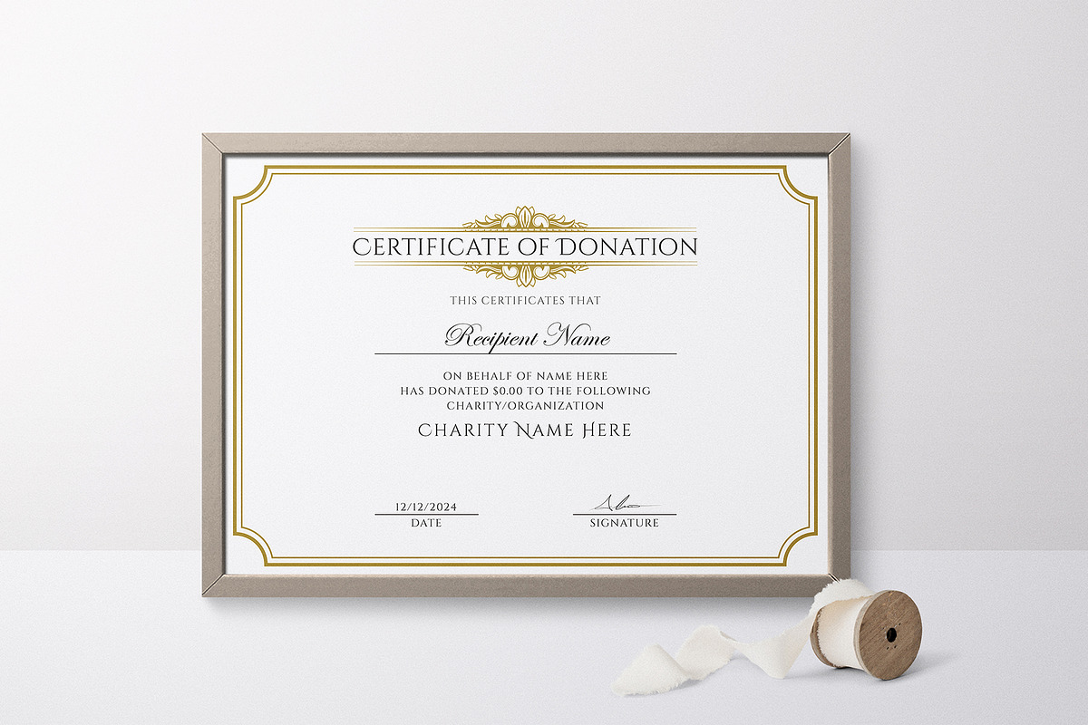 Donation Certificate, a Stationery Template by DesignDevisers (Photo 4 of 10)