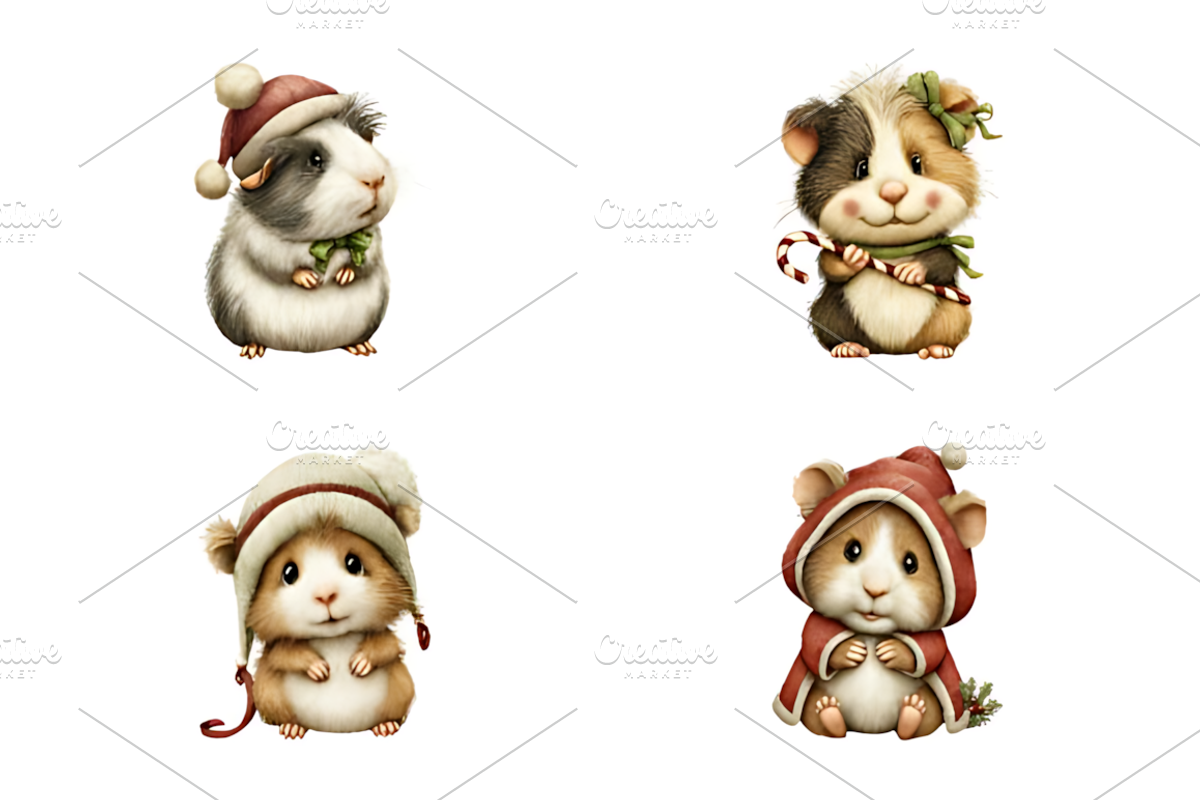 Artistic Christmas Guinea Clipart, a Seasonal Illustration by Design Art (Photo 4 of 5)