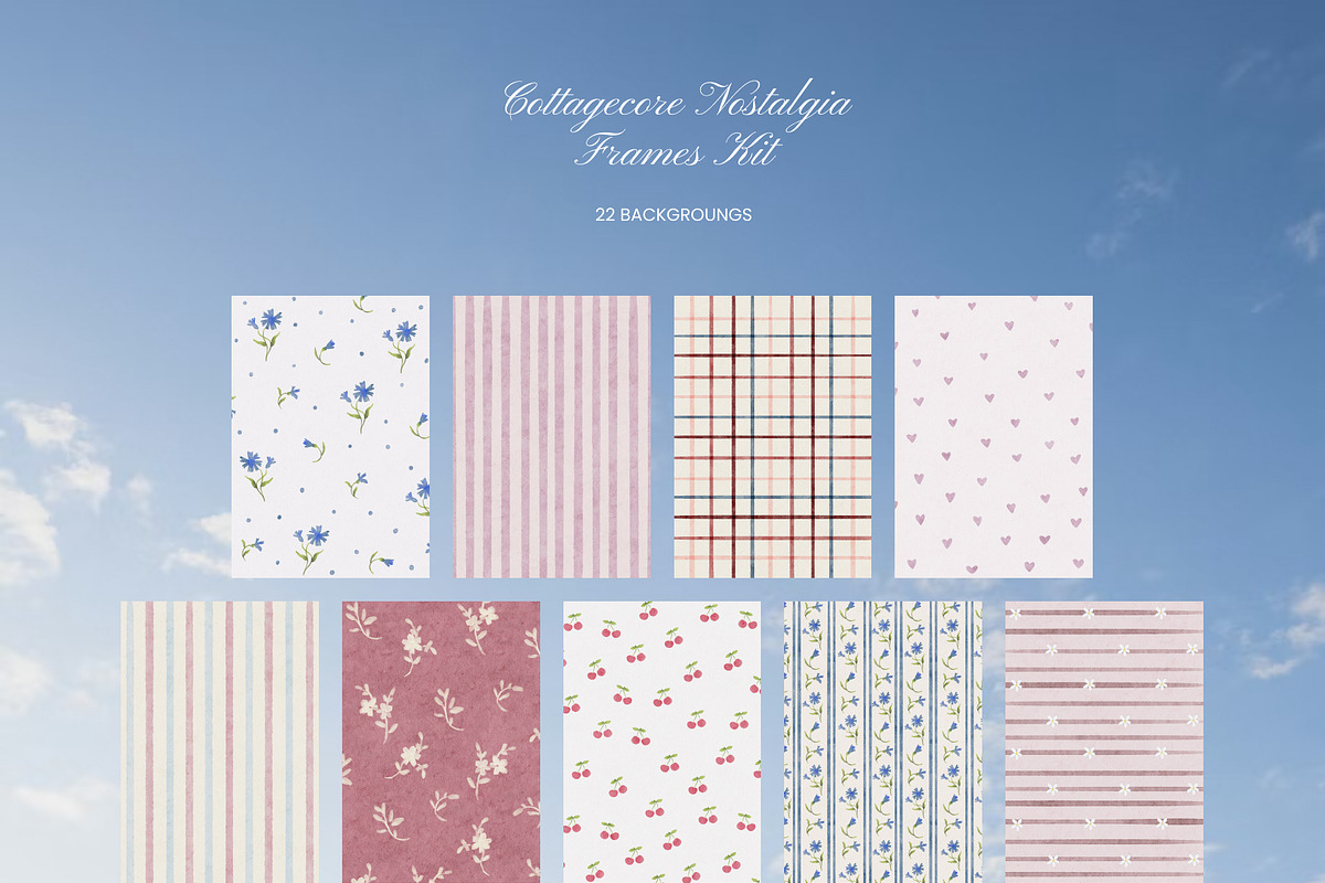 Cottagecore Nostalgia Frames Kit, a Background Graphic by Yuliia Lashevska (Photo 5 of 11)