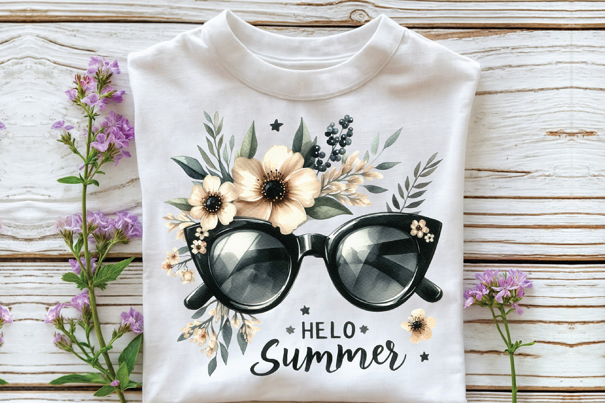 Ivory and Black Hello Summer Clipart, an Illustration by CraftArtStudio (Photo 3 of 6)