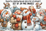Santa snowman selfie clipart, an Illustration by Craft Nest (Thumbnail 1 of 6)