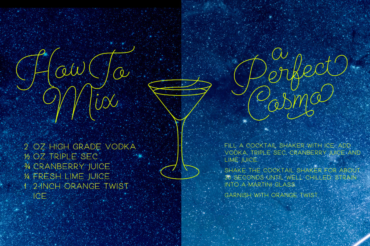 Cosmopolitan Script & Sans + Extras, a Script Font by Fenotype (Photo 12 of 12)