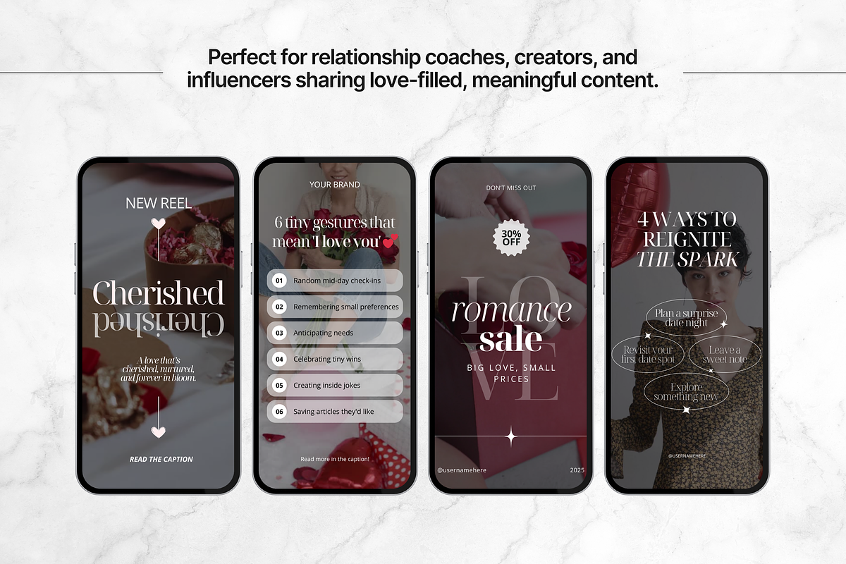 100 Romantic Instagram Reels, a Social Media Template by DigiPax (Photo 5 of 10)