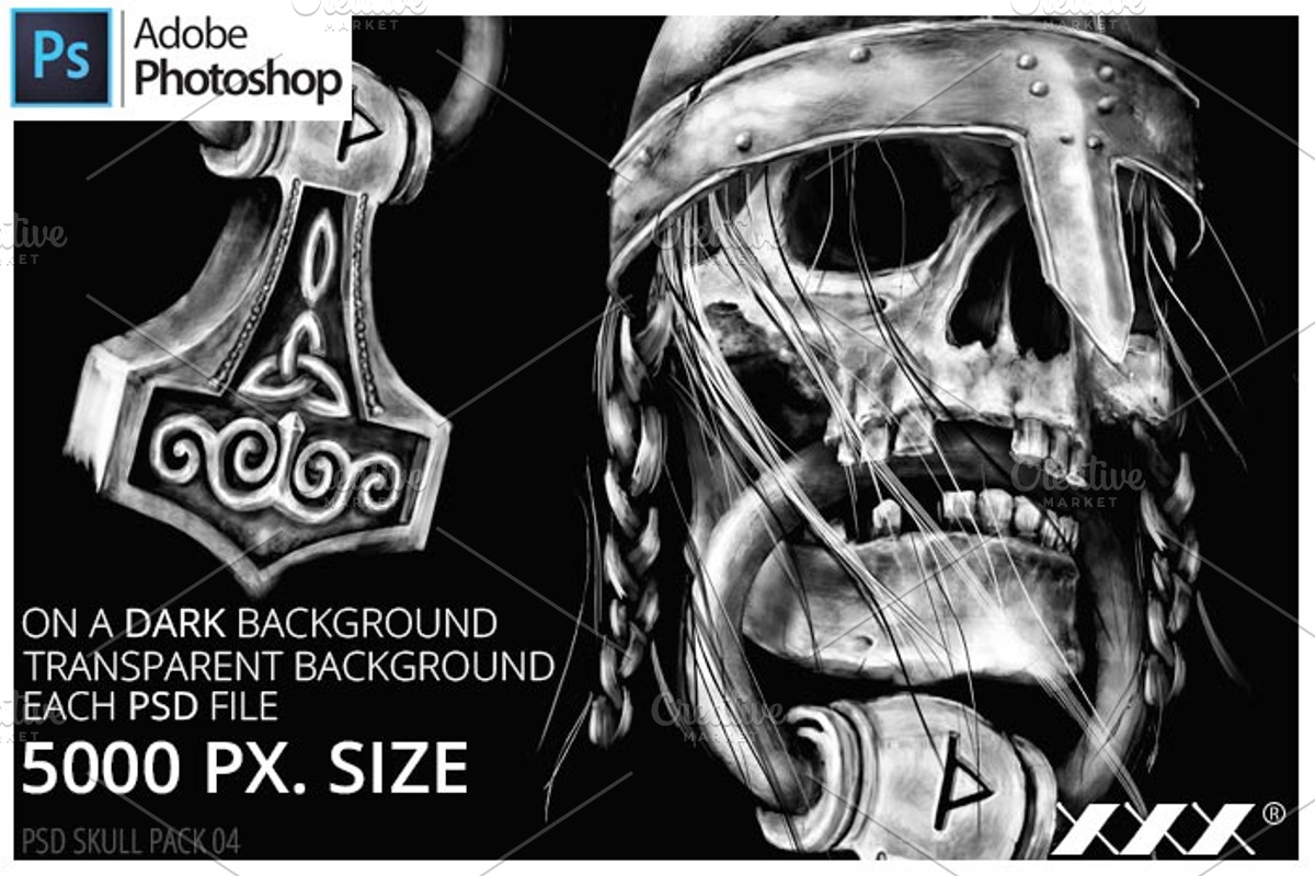 Viking skull celtic pack T-shirt, an Illustration by XXX (Photo 1 of 2)