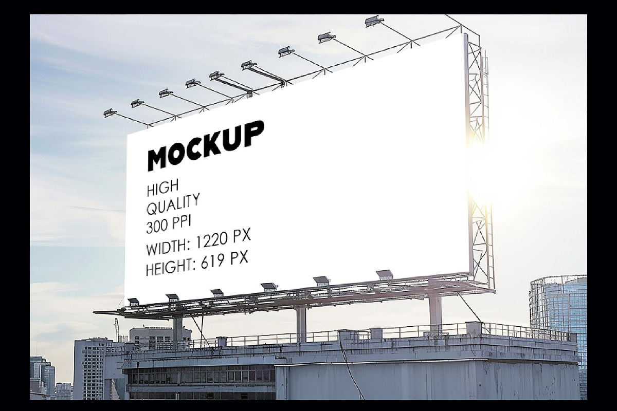 Rooftop Building Billboard Mockup, an Advertising Mockup by studiogstock (Photo 2 of 2)