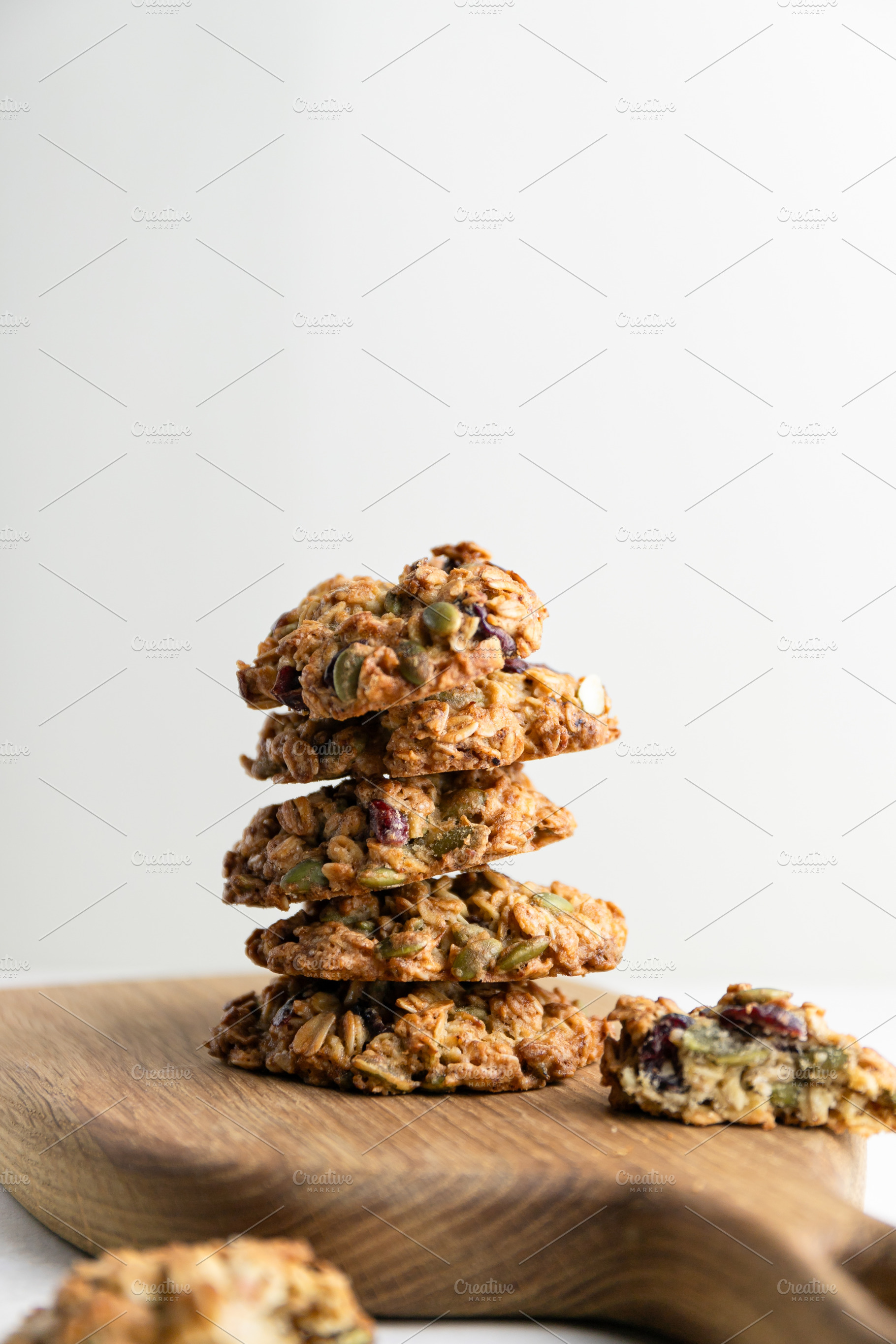 Homemade oatmeal cookies with cranbe, a Food & Drink Photo by Edalin's Store