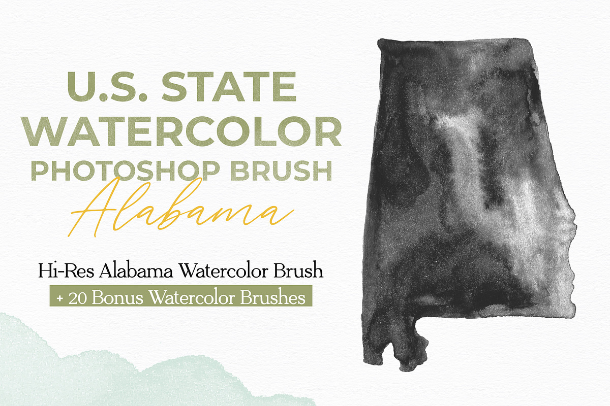 Alabama US Watercolor PS Brush, a Brush Add-On by Fernwel Creative (Photo 1 of 6)