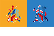 Successful business isometric banner, a Work Illustration by Anttoniu (Thumbnail 3 of 3)