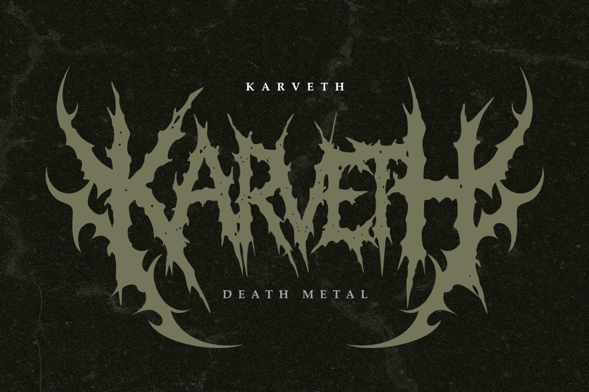 Melvorn - Death Metal Font, a Blackletter Font by Masyafi Studio (Photo 2 of 9)