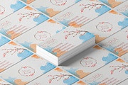Floral Watercolor Business Card, a Business Card Template by Graphic Origin (Thumbnail 1 of 3)