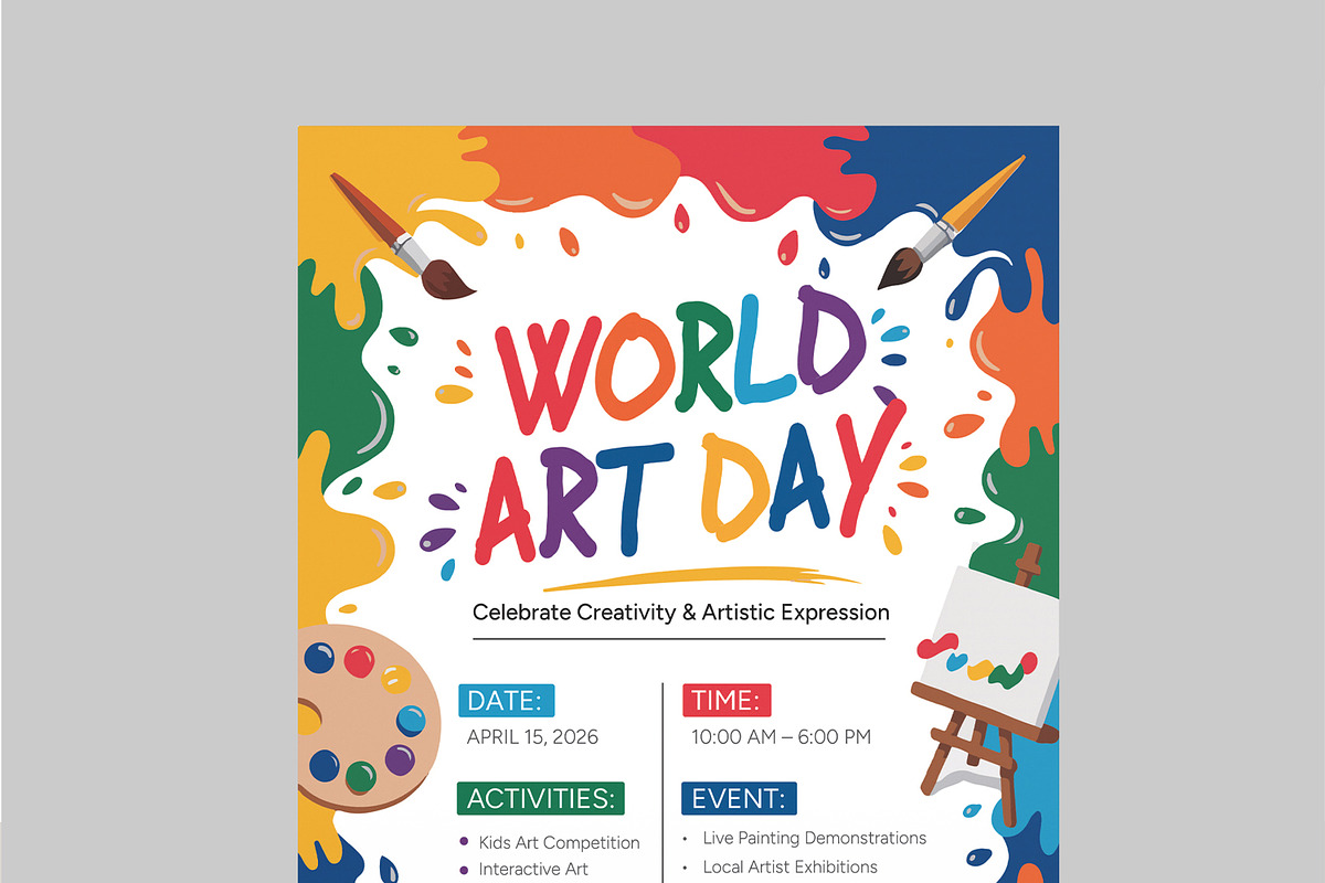 World Art Day Flyer, a Print Template by MightyDesign (Photo 4 of 8)