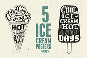 Ice cream summer vector posters., a Food Illustration by PoPaShop (Thumbnail 1 of 7)