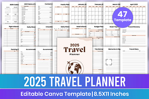 2025 Travel Planner Canva Template