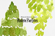 Christmas clip art: MODERN TREES, an Illustration by SandraGraphicDesign (Thumbnail 2 of 3)