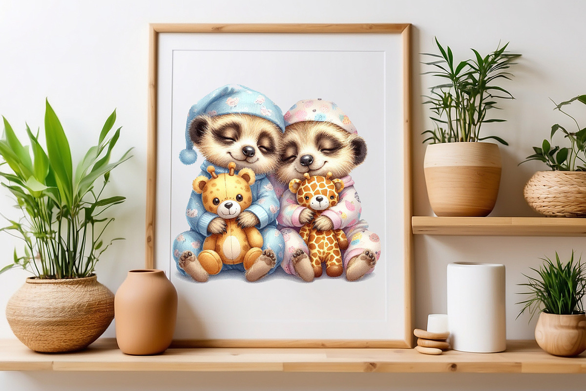 Cute Baby Meerkat Watercolor Clipart, a Seasonal Illustration by Craft Nest (Photo 6 of 6)