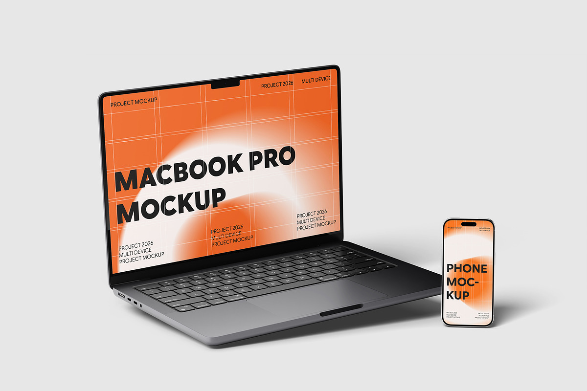Laptop And Phone Mockup, a Wearable Device Mockup by scribrostudio (Photo 3 of 11)