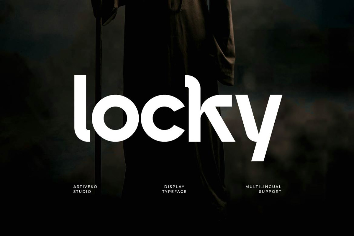 Locky – Contemporary Sans Font, a Sans Serif Font by Artiveko (Photo 1 of 3)