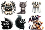 Funny Scary Dog and Cat Clipart, an Illustration by Designworld (Thumbnail 3 of 4)