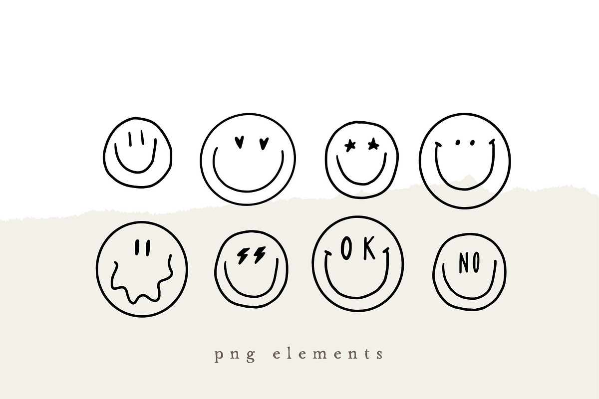 SMILE FACE SKETCH / png + vector, a Person Illustration by KruthDesign (Photo 6 of 10)
